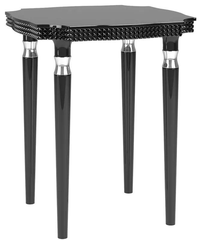 Knallerangebot Casa Padrino Luxus Art Deco Beistelltisch Schwarz / Silber 52 x 52 x H. 65 cm - Edler Massivholz Tisch - Art Deco Wohnzimmer Möbel