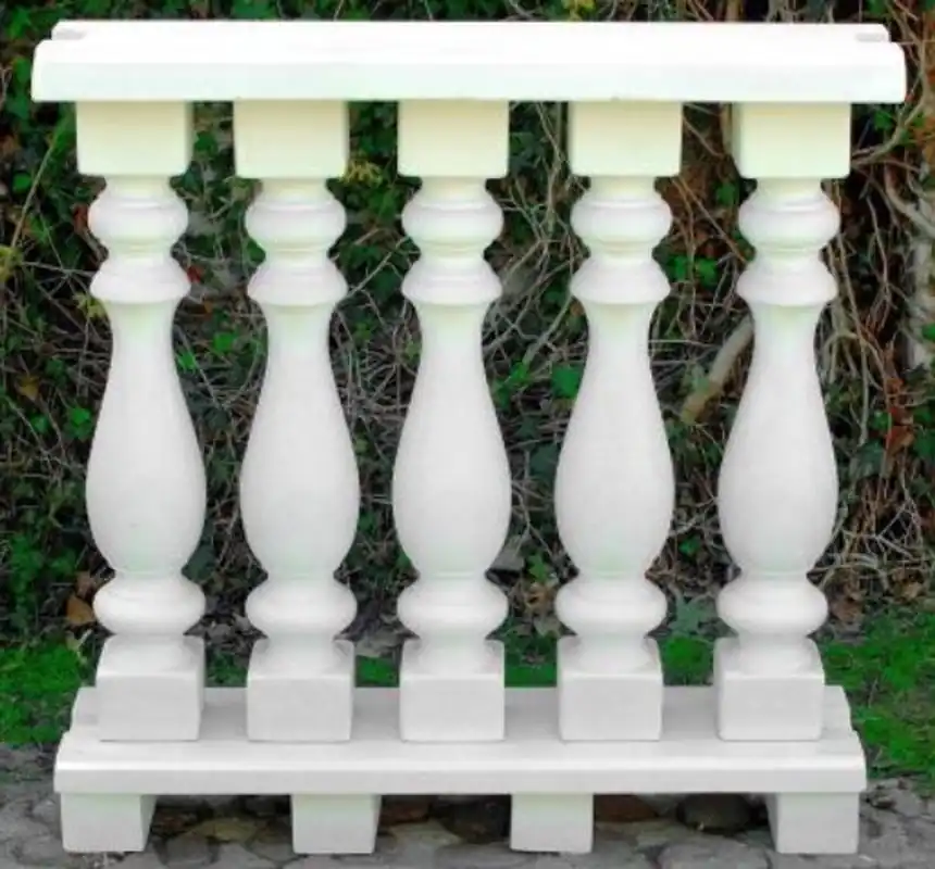 Casa Padrino Jugendstil Balustrade Weiß 100 x 25 x H. 101 cm - Massives Stein Geländer aus feinstem Beton - Garten & Terrassen Balustraden Zertifiziert