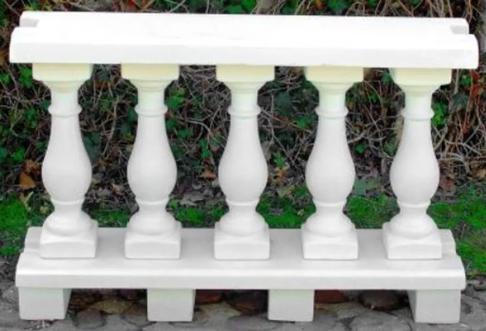 Casa Padrino Jugendstil Balustrade Weiß 100 x 25 x H. 66 cm - Massives Stein Geländer aus feinstem Beton - Garten & Terrassen Balustraden Preis Gesenkt