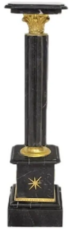 Casa Padrino Barock Säule Schwarz / Gold H. 100 cm - Prunkvolle Marmor Säule im Barockstil - Barock Deko Accessoires Solange Der Vorrat Reicht