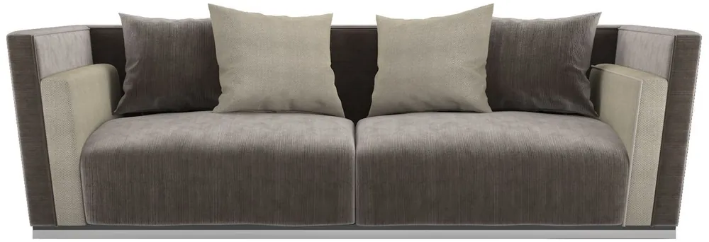 Online Kaufen Casa Padrino Luxus Art Deco Sofa Grau / Beige / Silber 240 x 85 x H. 69 cm - Edles Wohnzimmer Sofa - Luxus Qualität - Art Deco Möbel
