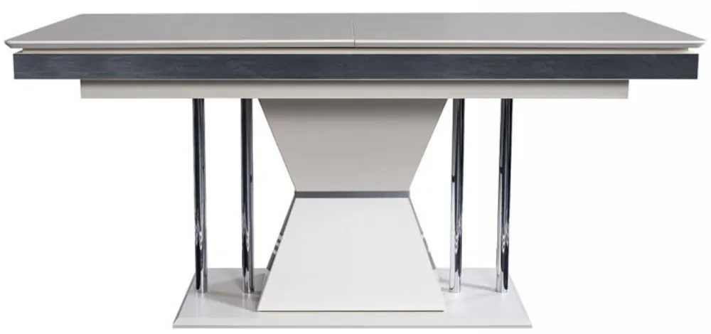 Nur Für Kurze Zeit Casa Padrino Luxus Art Deco Esstisch Weiß / Grau / Silber 164 x 92 x H. 77 cm - Esszimmertisch - Küchentisch - Edle Art Deco Esszimmer Möbel