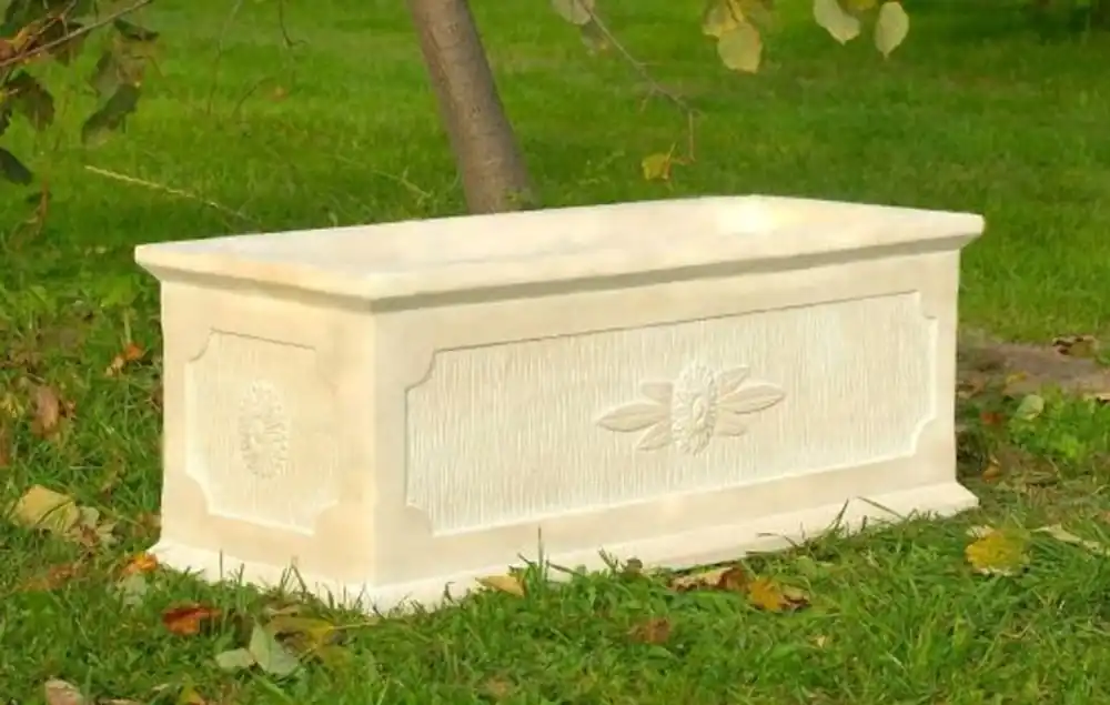 Casa Padrino Barock Blumenkübel Antik Creme - Weiß 31 x 81 x H 30 cm - eckiges Blumengefäß im Barockstil - Blumenkübel - Pflanzkübel Jugendstil Bestseller
