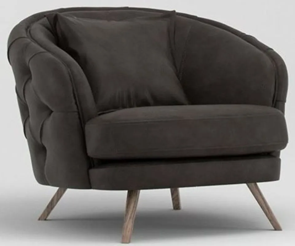 Casa Padrino Luxus Chesterfield Wohnzimmer Sessel Grau / Braun 93 x 90 x H. 75 cm - Wohnzimmer Möbel Nur Heute