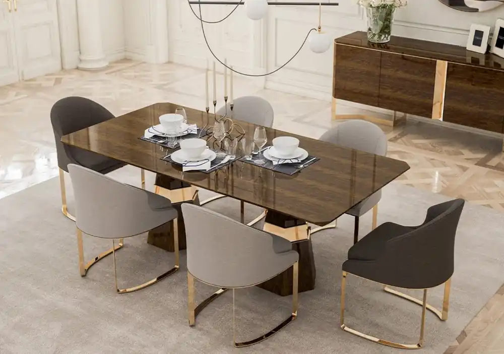 Begrenztes Angebot Casa Padrino Luxus Esszimmer Set - 1 Esszimmertisch & 6 Esszimmerstühle - Küchen Möbel - Esszimmer Möbel - Luxus Qualität