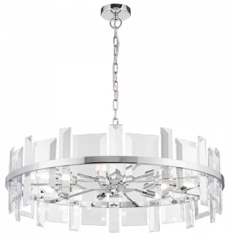 Casa Padrino Hängeleuchte Silber Ø 80 cm - Moderne runde Hängelampe mit Metallrahmen und Glasplatten - Designer Leuchten Jetzt Bestellen