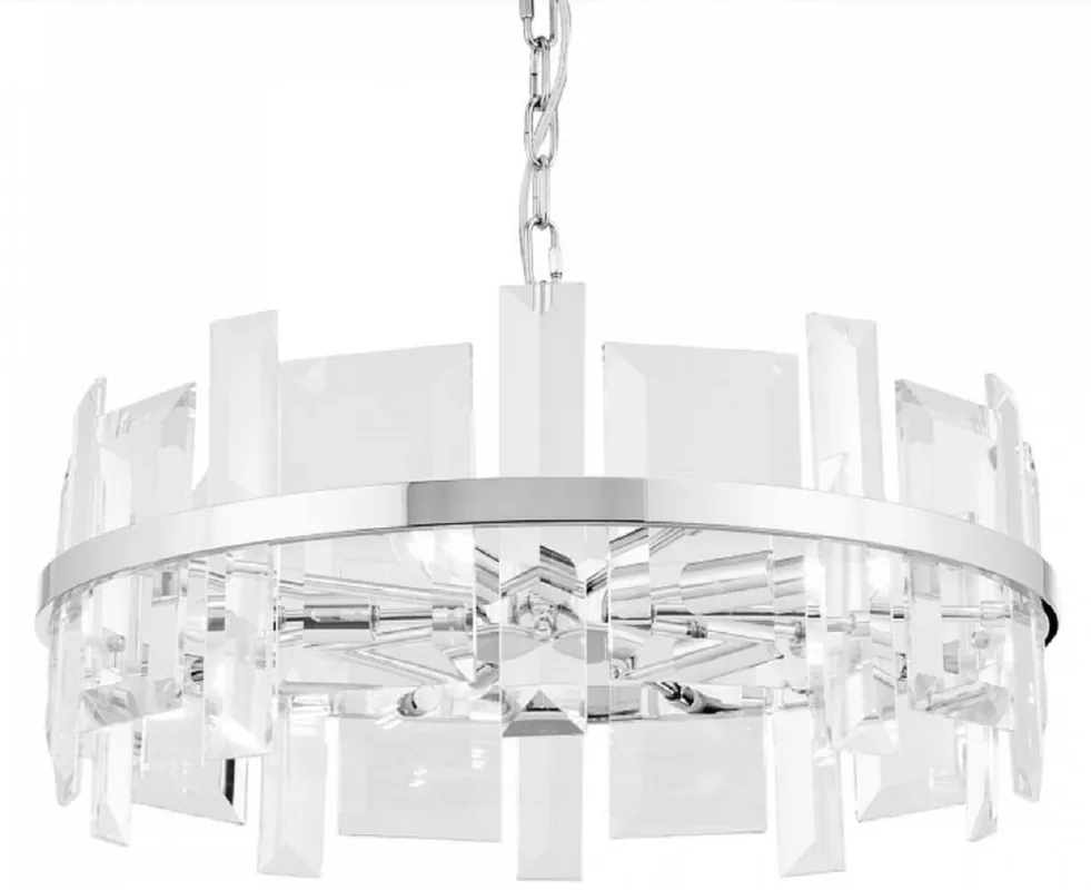 Aktuell Casa Padrino Hängeleuchte Silber Ø 60 cm - Moderne runde Hängelampe mit Metallrahmen und Glasplatten - Designer Leuchten