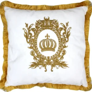 Sonderangebot Harald Glööckler Luxus Deko Kissen Pompöös by Casa Padrino Weiß / Gold - Glööckler Kissen