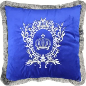 Harald Glööckler Luxus Deko Kissen Pompöös by Casa Padrino Royalblau / Silber - Glööckler Kissen Garantierte Lieferung