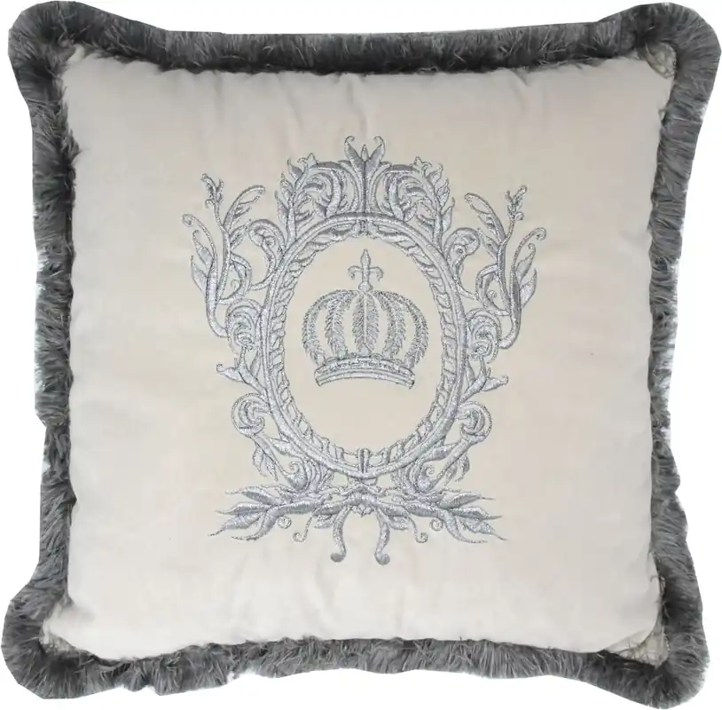 Schneller Versand Harald Glööckler Luxus Deko Kissen Pompöös by Casa Padrino Creme / Silber - Glööckler Kissen