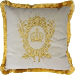 Harald Glööckler Luxus Deko Kissen Pompöös by Casa Padrino Creme / Gold - Glööckler Kissen Versand Am Gleichen Tag