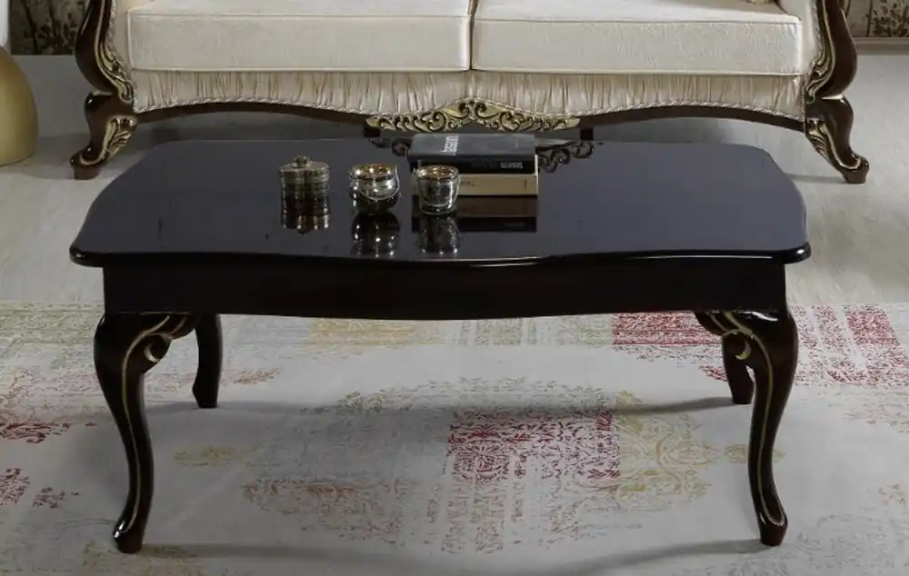 Aktuell Casa Padrino Barock Couchtisch Schwarz / Gold 105 x 74 x H. 50 cm - Barockstil Wohnzimmertisch - Barock Wohnzimmer Möbel