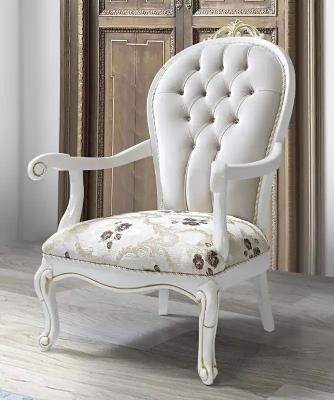 Casa Padrino Barock Sessel mit Glitzersteinen und Blumenmuster Hellgrau / Creme / Beige / Weiß / Gold 115 x 80 x H. 80 cm - Wohnzimmer Möbel im Barockstil Garantierte Lieferung
