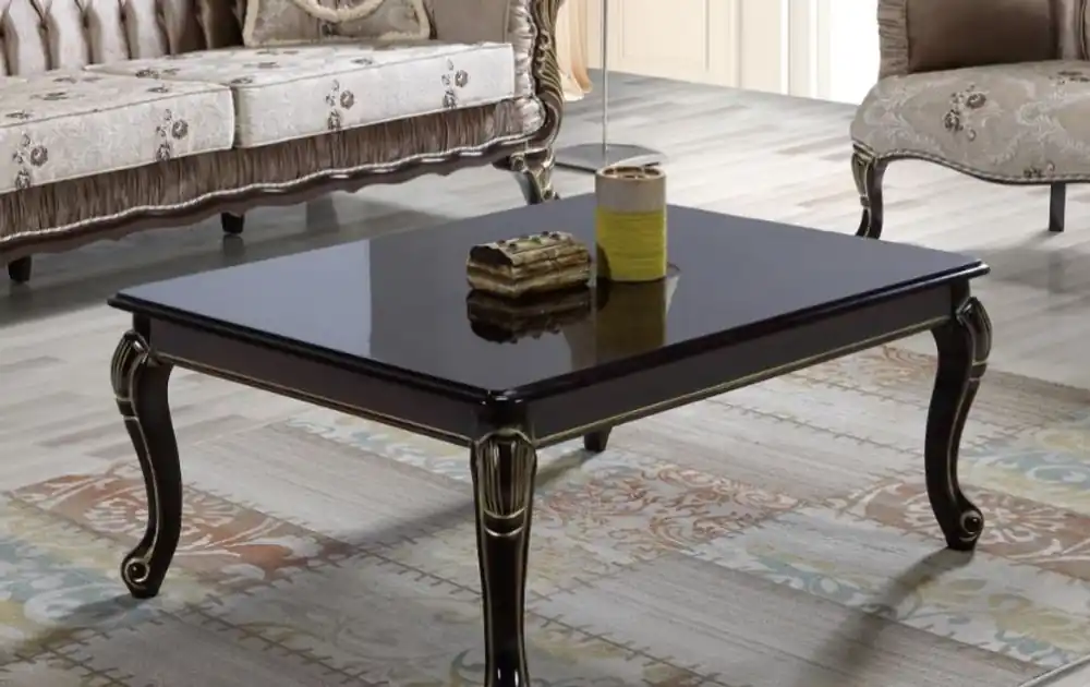 Casa Padrino Barock Couchtisch Schwarz / Gold 104 x 80 x H. 45 cm - Massivholz Wohnzimmertisch im Barockstil - Barock Wohnzimmer Möbel Heißes Angebot