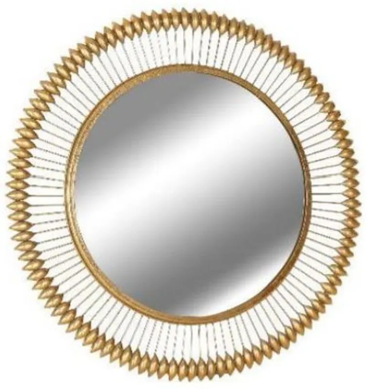 Schnäppchen Casa Padrino Designer Spiegel Gold Ø 90 cm - Moderner mit Goldfolie pulverbeschichteter Metall Wandspiegel - Luxus Deko Accessoires