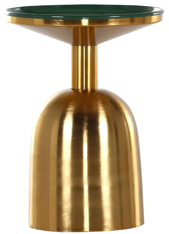 Preisreduziert Casa Padrino Luxus Beistelltisch Grün / Gold Ø 38 x H. 52 cm - Runder emaillierter und galvanisierter Metall Tisch - Wohnzimmer Möbel