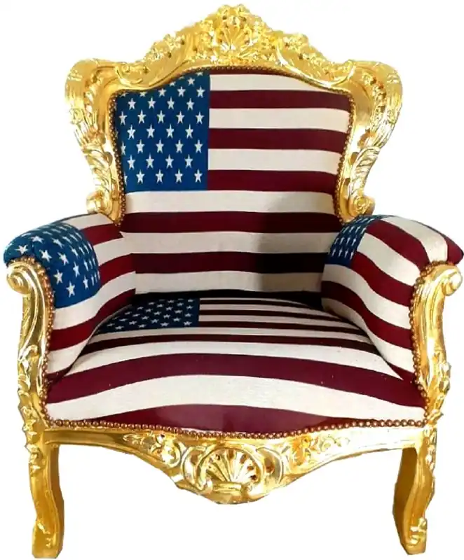 Heißes Angebot Casa Padrino Barock Wohnzimmer Sessel King USA Design / Gold 85 x 45 x H. 120 cm - Thron Sessel - USA Barock Möbel