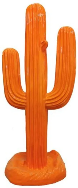 Casa Padrino Designer Skulptur Kaktus Orange 84 x H. 185 cm - Wetterbeständige Gartendeko Markenprodukt