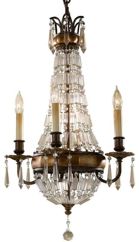 Casa Padrino Barock Kronleuchter mit Kristallglas Bronze Ø 36,2 x H. 62,5 cm - Prunkvoller Kronleuchter im Barockstil - Edel & Prunkvoll Bestseller