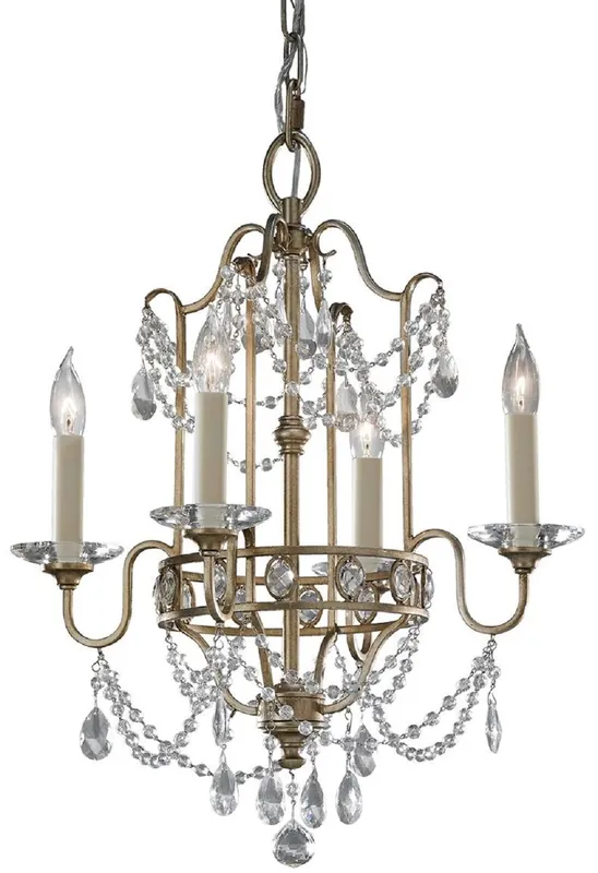 Casa Padrino Barock Kristall Kronleuchter Silber / Gold Ø 41,3 x H. 49,4 cm - Eleganter Kronleuchter im Barockstil - Barock Möbel Online Kaufen