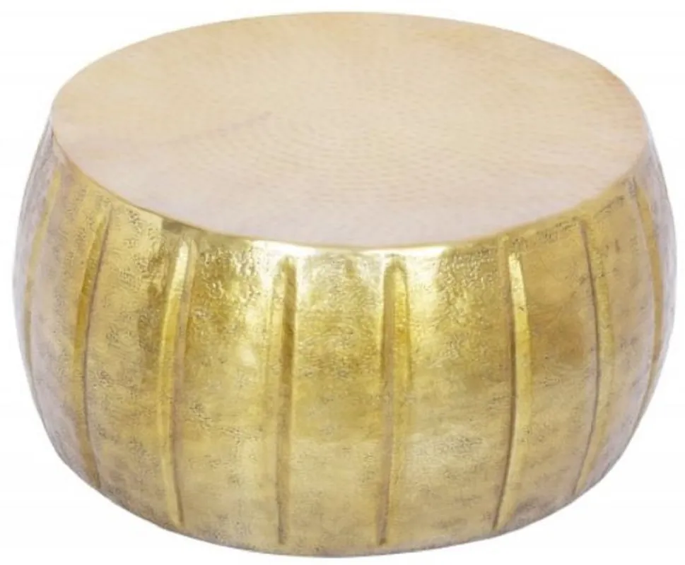Casa Padrino Aluminium Couchtisch Gold Ø 65 x H. 31 cm - Runder Wohnzimmertisch im orientalischen Stil - Wohnzimmer Möbel Preisreduziert