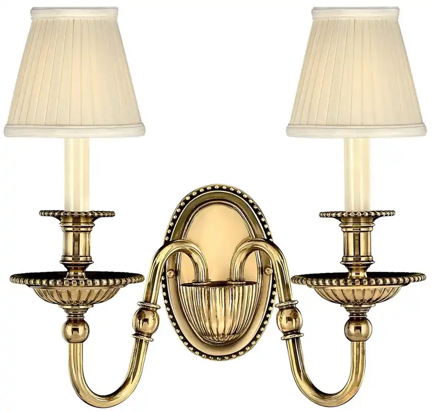 Casa Padrino Barock Doppel Messing Wandleuchte 34,5 x 19,5 x H. 27,5 cm - Prunkvolle Hotel & Restaurant Wandlampe im Barockstil - Luxus Qualität Aktuell