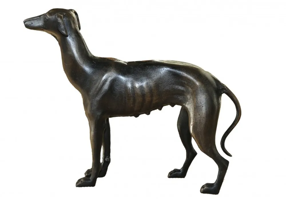 Casa Padrino Figur Windhund Weibchen H 29 cm, B 33 cm, T 8 cm - Massive Skulptur Hund Beliebt
