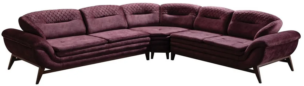 Casa Padrino Luxus Ecksofa Lila / Dunkelbraun 318 x 293 x H. 85 cm - Wohnzimmer Sofa mit verstellbaren Rückenlehnen - Wohnzimmer Möbel Jetzt Kaufen