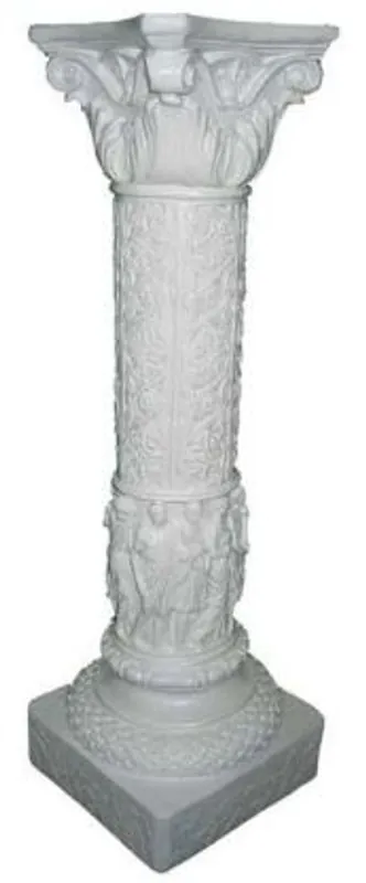 Casa Padrino Barock Säule Weiß 31 x 31 x H. 76,5 cm - Edle Wohnzimmer Deko Säule - Deko Accessoires im Barockstil Direktkauf
