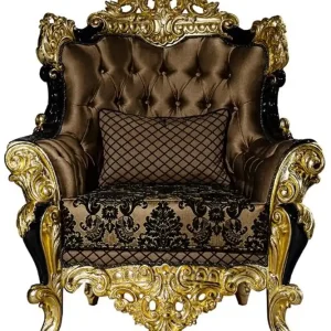 Casa Padrino Luxus Barock Sessel Braun / Schwarz / Gold 96 x 90 x H. 120 cm - Prunkvoller Wohnzimmer Sessel mit dekorativem Kissen - Edle Barock Möbel Preisreduziert