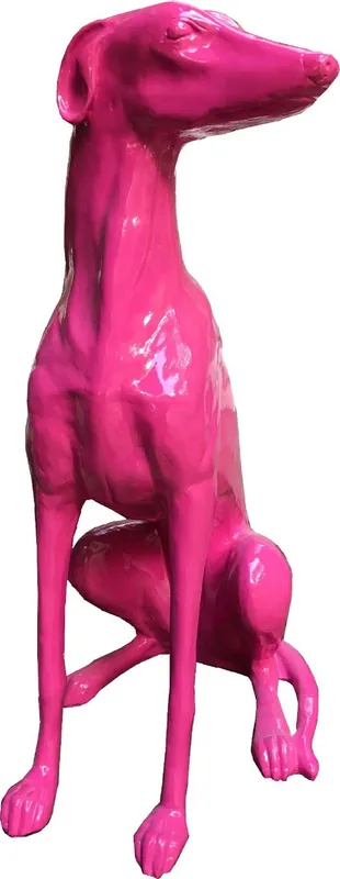 Preis Gesenkt Casa Padrino Designer Dekofigur Windhund Rosa 35 x 55 x H. 80 cm - Wetterbeständige Deko Skulptur - Wohnzimmer Deko - Garten Deko - Deko Tierfigur