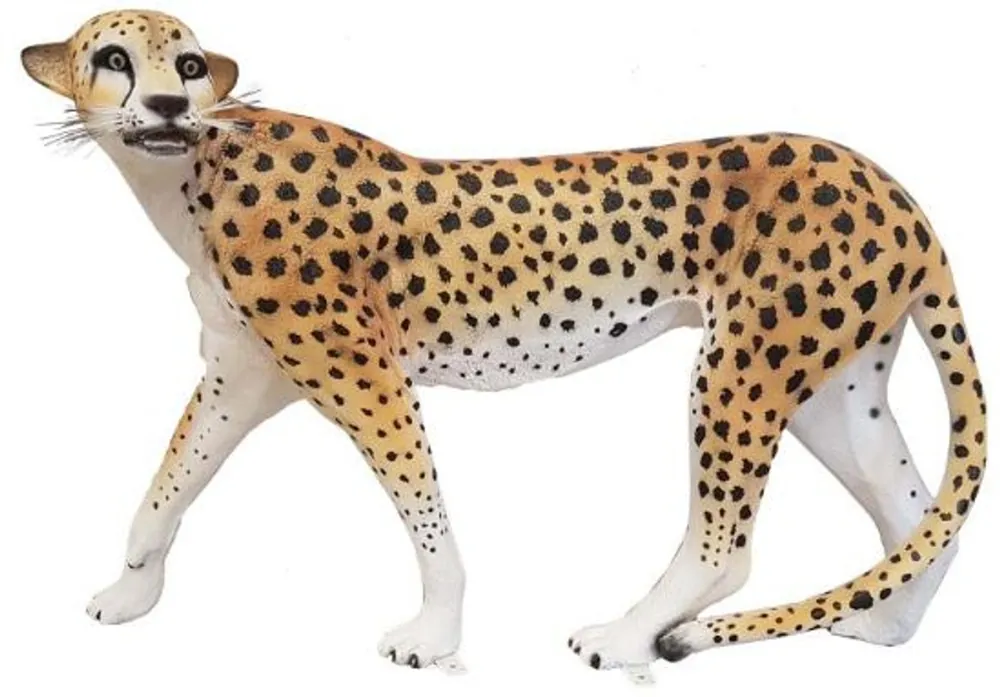 Casa Padrino Dekofigur Gepard Orange / Weiß / Schwarz 135 x H. 85 cm - Lebensgroße Wetterbeständige Deko Skulptur - Gartendeko Sale