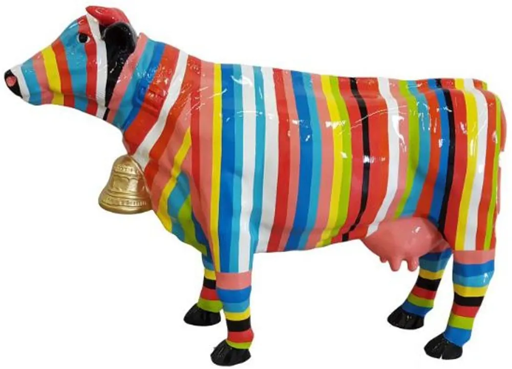 Beliebt Casa Padrino Designer Dekofigur Kuh mit Streifen Bunt 104 x H. 67 cm - Deko Skulptur - Wetterbeständige Tierfigur