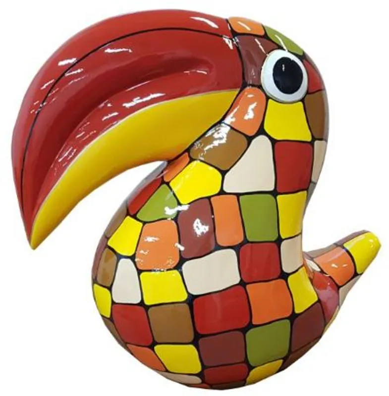 Versand Am Gleichen Tag Casa Padrino Designer Dekofigur Tukan Vogel Bunt H. 65 cm - Wohnzimmer Deko Skulptur - Gartendeko Skulptur - Wetterbeständige Tierfigur