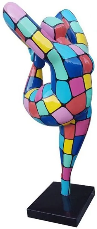 Casa Padrino Designer Deko Skulptur Akrobatische Frau Mehrfarbig H. 200 cm - Wetterbeständige Dekofigur - Gartendeko Skulptur - Gartenfigur Günstig