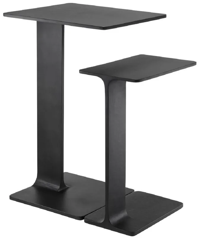 Sale Casa Padrino Luxus Beistelltisch Set Schwarz - 2 Tische aus hochwertigem Aluminium - Wohnzimmer Möbel - Luxus Qualität