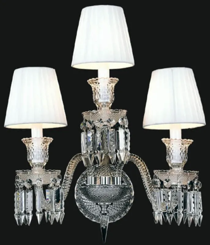 Casa Padrino Luxus Barock Kristallglas Wandleuchte Silber / Weiß 48 x H. 48 cm - Prunkvolle Wandlampe im Barockstil Neue Kollektion