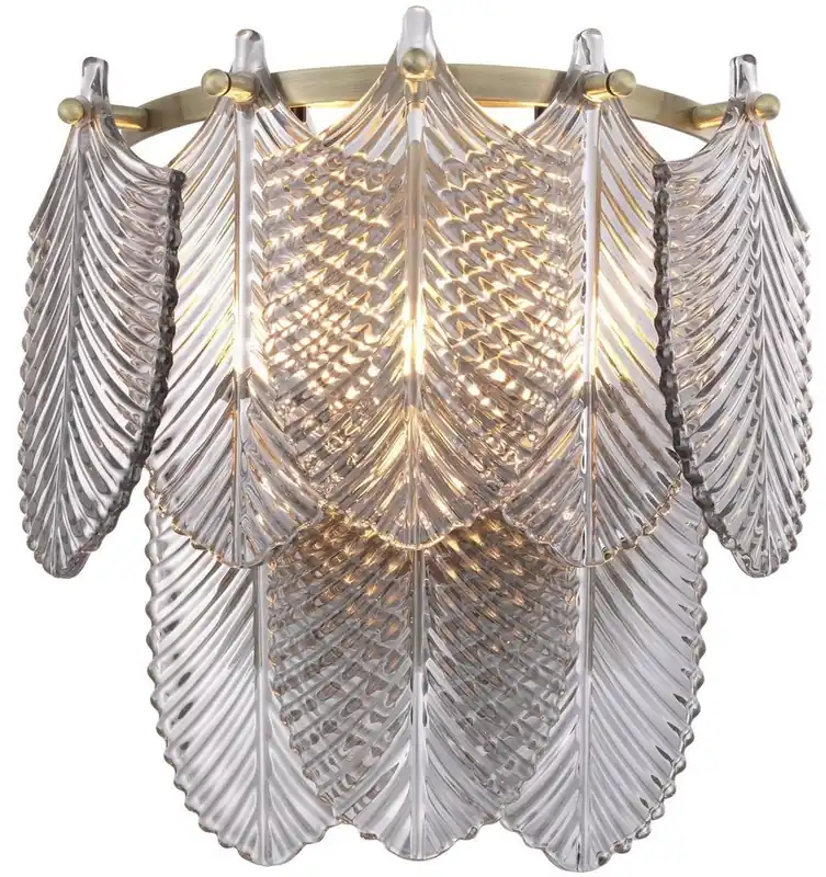 Casa Padrino Luxus Wandleuchte Messingfarben / Grau 27,5 x 17 x H. 26 cm - Edle Hotel & Restaurant Wandlampe - Luxus Qualität Geprüft