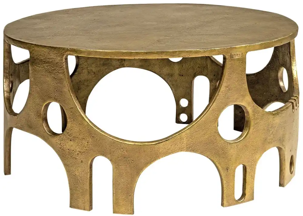 Casa Padrino Designer Aluminium Couchtisch Bronzefarben Ø 70,5 x H. 34 cm - Runder Wohnzimmertisch - Wohnzimmer Möbel - Luxus Kollektion Jetzt Bestellen
