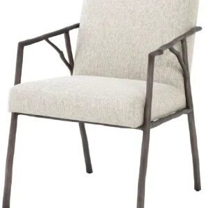 Casa Padrino Luxus Esszimmerstuhl Naturfarben / Bronze 56 x 61 x H. 83 cm - Edler Küchenstuhl mit Armlehnen - Luxus Esszimmer Möbel Aktuell