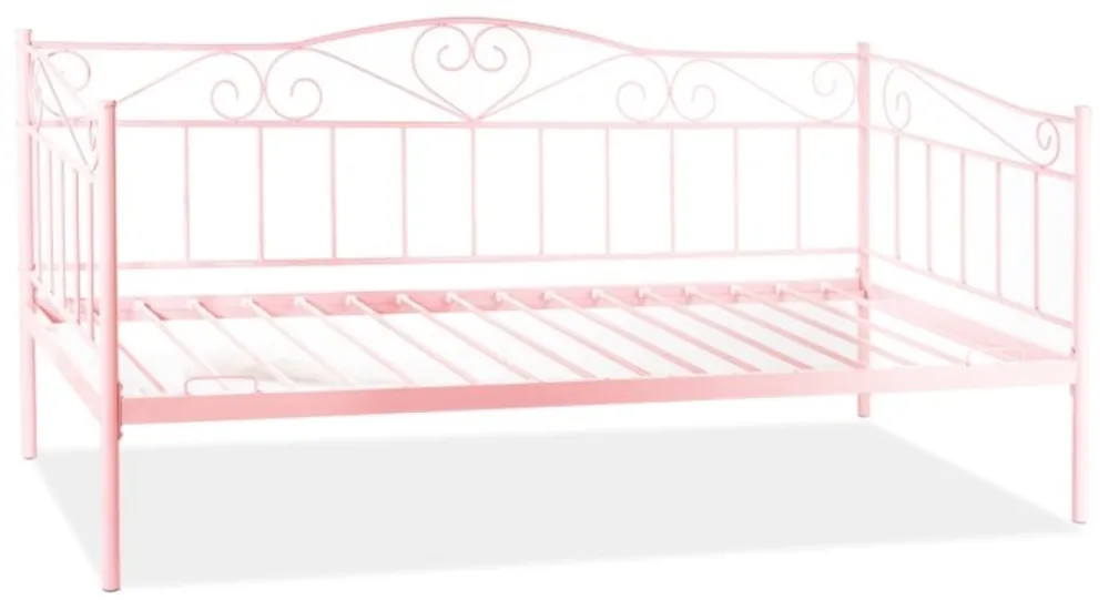 Casa Padrino Landhausstil Bett Rosa 208 x 96 x H. 97 cm - Metall Einzelbett - Schlafzimmer Möbel im Landhausstil Kracherpreis