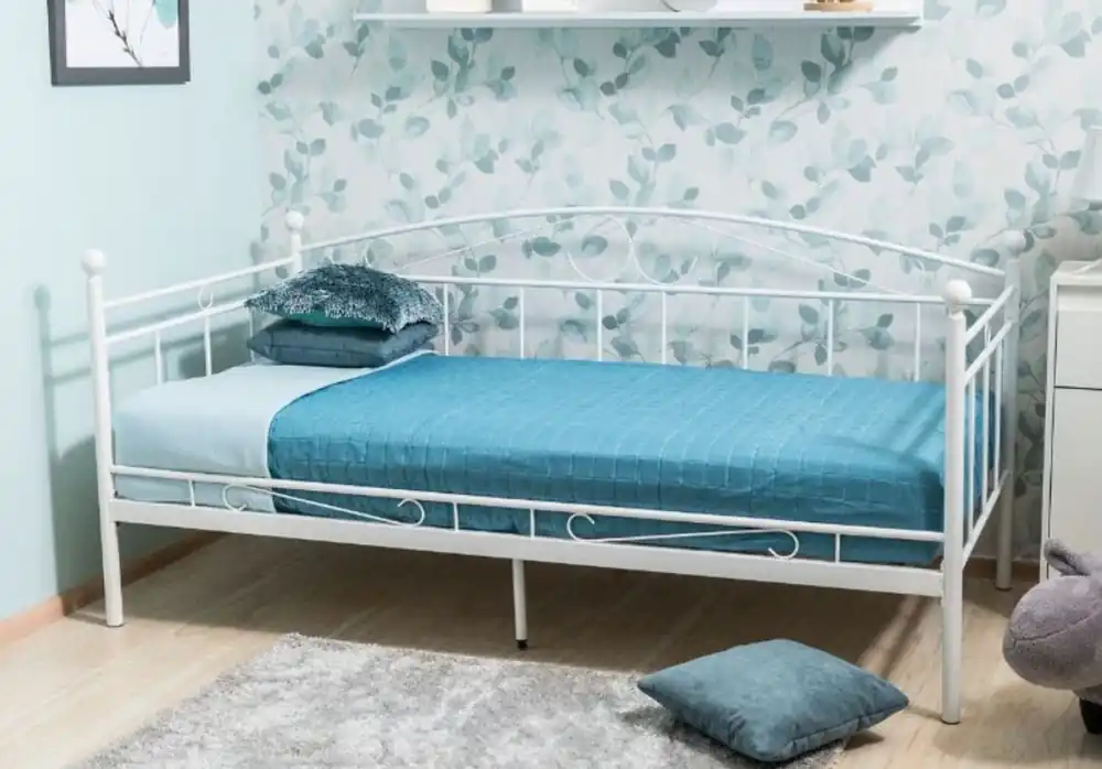 Casa Padrino Landhausstil Bett 209 x 98 x H. 95 cm - Verschiedene Farben - Metall Einzelbett - Schlafzimmer Möbel im Landhausstil Direkt Vom Hersteller