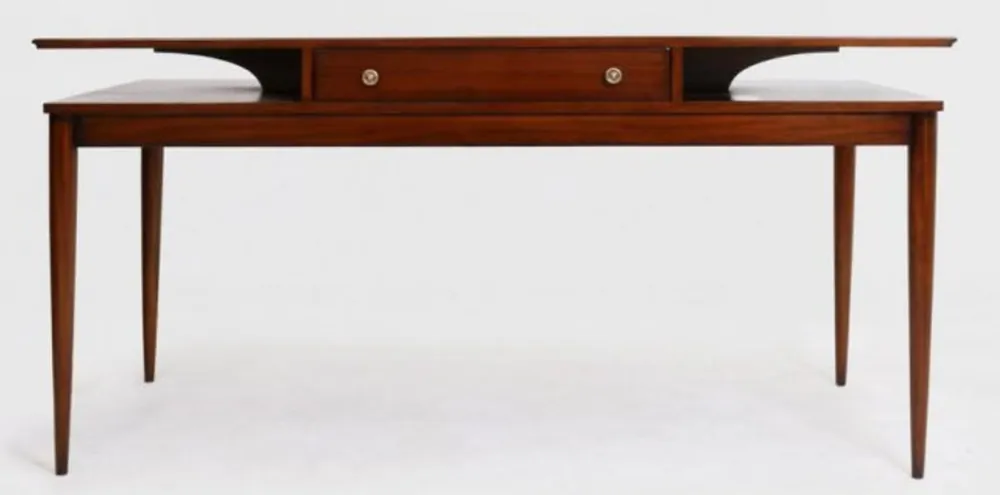 Casa Padrino Luxus Art Deco Schreibtisch mit Schublade Braun 154 x 80 x H. 78 cm - Massivholz Bürotisch - Büromöbel - Luxus Qualität Schnäppchen