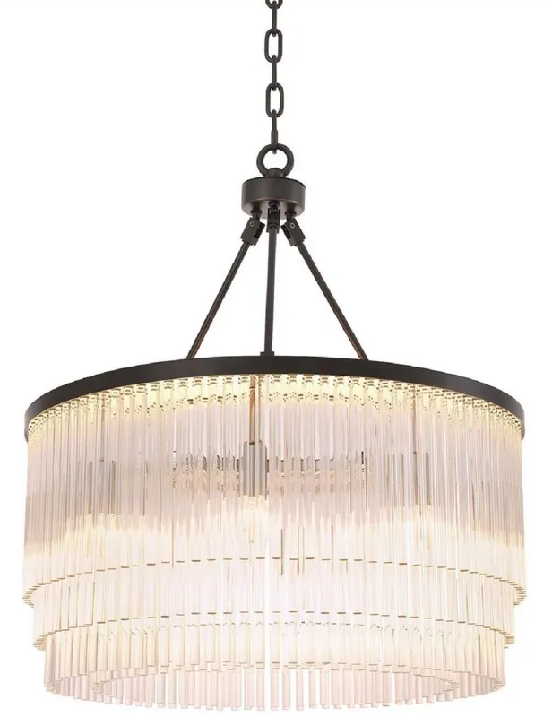 Casa Padrino Luxus Kronleuchter Bronzefarben Ø 60 x H. 68 cm - Edler Wohnzimmer Kronleuchter - Luxus Qualität Neuheit