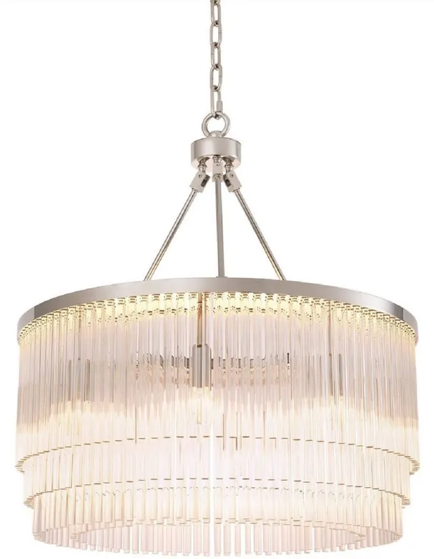 Billig Casa Padrino Luxus Kronleuchter Silber Ø 60 x H. 68 cm - Edler Wohnzimmer Kronleuchter - Luxus Qualität