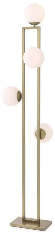 Sonderangebot Casa Padrino Luxus Stehleuchte Messingfarben / Weiß 40 x 34,5 x H. 175 cm - Moderne Wohnzimmer Lampe - Luxus Kollektion