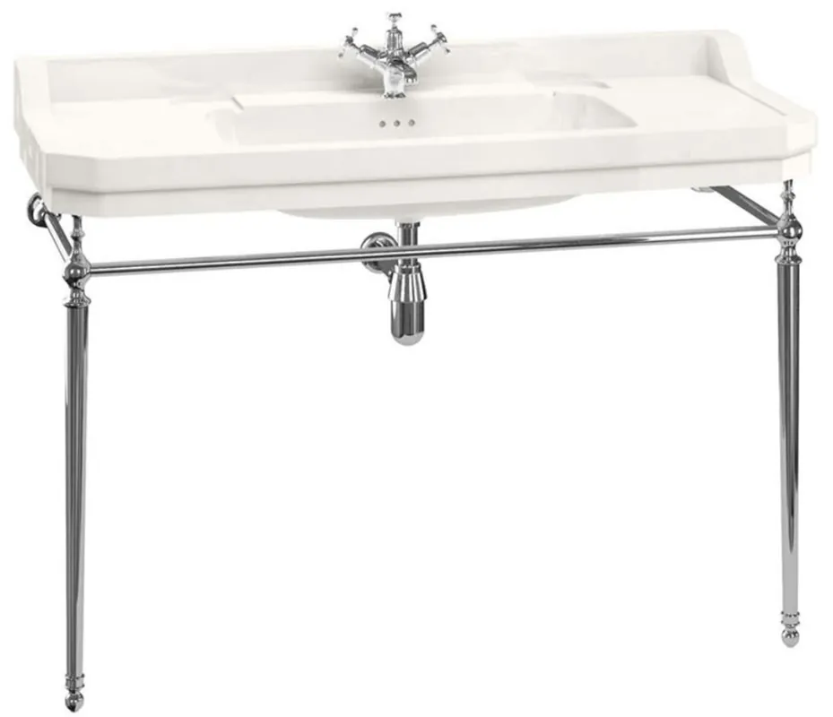 Casa Padrino Luxus Jugendstil Waschtisch 121 x 51 x H. 90 cm - Verschiedene Farben - Porzellan 1-Loch Stand Waschbecken mit Untergestell - Badezimmer Möbel Preiswert
