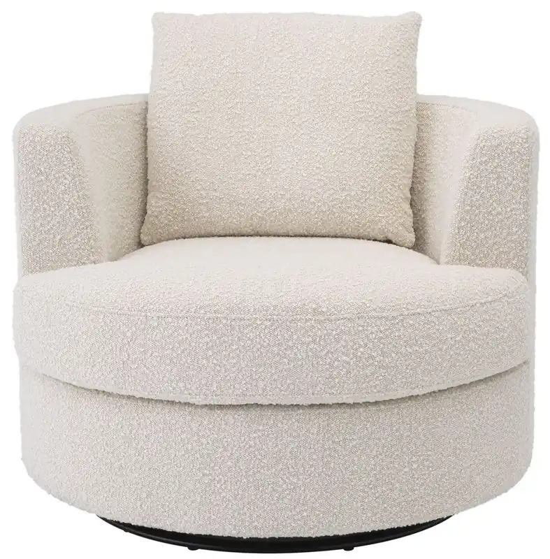 Schnäppchen Casa Padrino Luxus Drehsessel Creme Ø 95 x H. 70 cm - Runder Wohnzimmer Sessel - Luxus Wohnzimmer Möbel