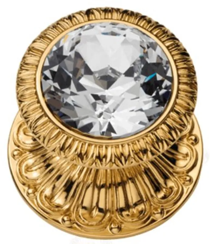 Direktkauf Casa Padrino Luxus Barock Türknauf Set Ø 8 x H. 7,2 cm - Verschiedene Farben - 2 runde Türgriffe mit Swarovski Kristallglas - Prunkvolles Ziehknauf Set - Luxus Qualität - Made in Italy