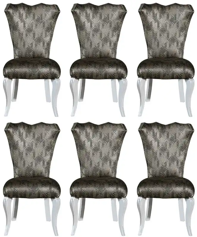 Casa Padrino Luxus Barock Esszimmer Stuhl Set Grün / Gold / Weiß 49 x 56 x H. 102 cm - Edles Küchen Stühle 6er Set - Barock Esszimmer Möbel Neu Im Sortiment